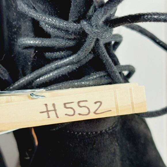 Gentle Souls by Kenneth Cole Black Suede Leather Lace Up Wedge Ankle Boots H552 - Picture 11 of 11